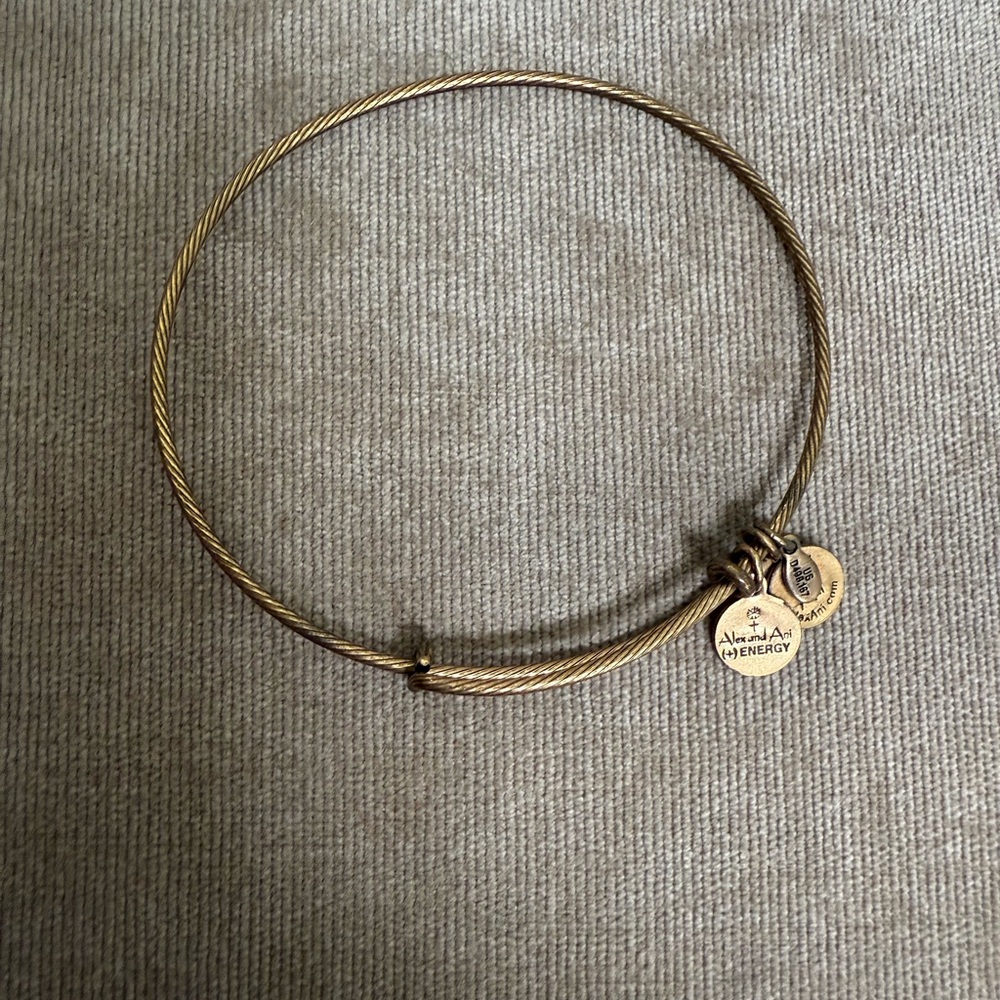 Gold Bangle Bracelet with Charms